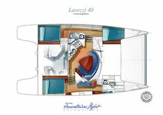 40' 2007 Fountaine Pajot Lavezzi 6 Owner's Layout