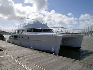 46' 2007 Fountaine Pajot Cumberland 3 Starboard Side View at Dock