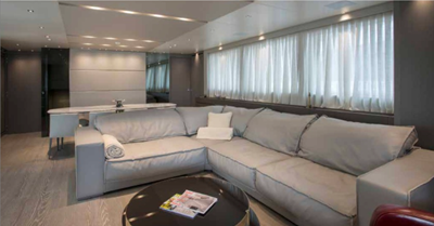 MUMA 13 MY Muma main saloon sofa on starboard