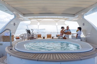 NAMASTE 43 Sun Deck Jacuzzi Looking Aft