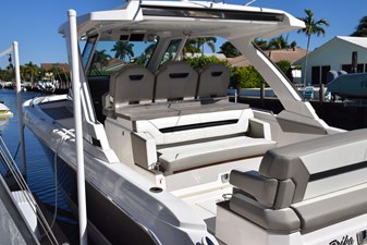 ERIKA RAY 16 Aft lounge can electrically convert to sun pad 