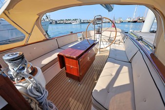 WELCOME 22 WELCOME: 2024 Leonardo Eagle 44 Cockpit from Companionway