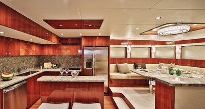 JOHNSON 80' FLYBRIDGE W/HYDRAULIC PLATFORM  6 Galley looking to port  