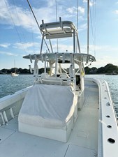 Freeman 37 VH 27 Center Console and Tower from Cockpit