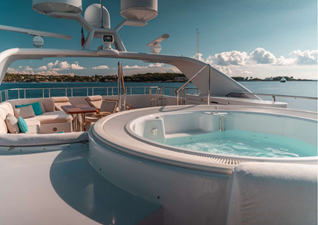 KIJO 22 There is ample and easy access to the Jacuzzi which can seat four comfortable and six snuggly