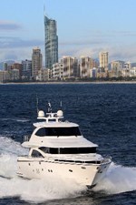JOHNSON 83' FLYBRIDGE w/HYDRAULIC PLATFORM  13 At Sea