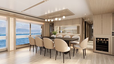 Horizon FD100 10 Horizon FD100 Hull 14 3D Rendering of formal dining for 10.