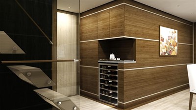 All Ocean Yachts BC 103 Multi Purpose Explorer Fiberglass 15 dual door china and flatware cabinet with wine cooler