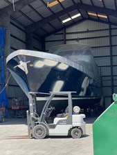 SERENITY 44 Hull Paint Job Underway - March 2024