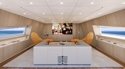 FRANKLIE 27 ROSSINAVI UPPER SALON-THEATER RENDERING FURNITURE TO BE INSTALLED