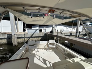 LUNA 3 LUNA, 2013 Hunt Yachts Harrier 36: Cockpit w Awning Looking Aft