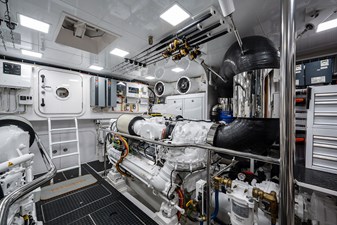 OBSESSION 86 Port Engine Looking Aft 