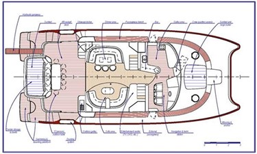 60' 2008 Fountaine Pajot Queensland 6 Deck Layout