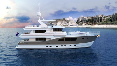 All Ocean Yachts 90' Steel 12 Beach Shot