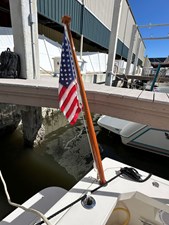 LUNA 37 LUNA, 2013 Hunt Yachts Harrier 36: Bete Fleming Teak Ensign Staff