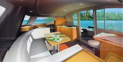 36' 2007 Fountaine Pajot MAHE 8 Interior Rendering