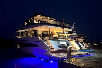 Princess X80 (X80034) 41 Stern view at night