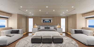 FRANKLIE 19 ROSSINAVI MASTER CABIN RENDERING FURNITURE TO BE INSTALLED