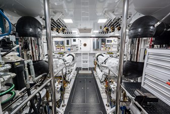 OBSESSION 82 Engine Room Looking Aft 