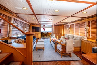 Fortuna 4 Main Salon and Stairs to Flybridge