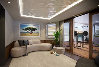 Xplorer 60 24 Damen Yachting SeaXplorer 60 Main Deck Aft fitness zone lobby by H2 Design