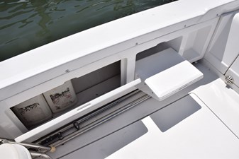 RAMPAGE 52 Portside fold out cockpit step and under gunwale storage box