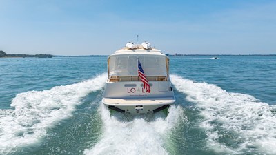 LOLA  9 Aft Bimini Curtains Down Underway 30kts