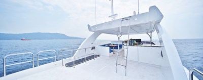 JOHNSON 80' FLYBRIDGE W/HYDRAULIC PLATFORM  26 Boat deck   