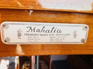 MAHALIA 18 21. Scrimshaw name plate