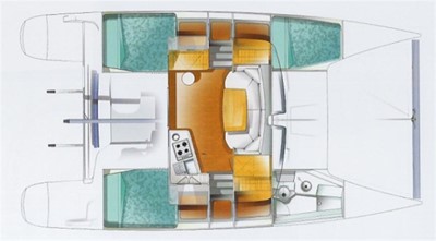 36' 2007 Fountaine Pajot MAHE 7 3 Cabin Layout