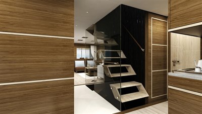 All Ocean Yachts BC 103 Multi Purpose Explorer Fiberglass 16 Stairs to wheelhouse and lower deck
