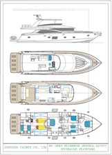 JOHNSON 80' FLYBRIDGE w/FISHING COCKPIT  12 GA    ( One of several layout plans available )