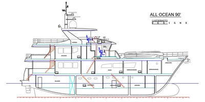 All Ocean Yachts 90' Steel 2 Cutway View
