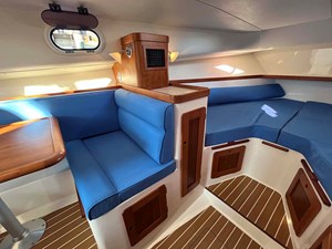 LUNA 29 LUNA, 2013 Hunt Yachts Harrier 36: Hanging Locker and Forward Dinette Storage
