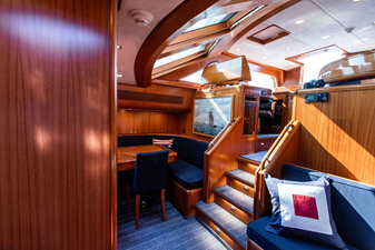 CABOCHON 38 37. View from lower salon up to pilothouse.