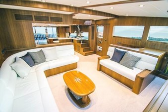 JOHNSON 83' FLYBRIDGE w/HYDRAULIC PLATFORM  1 Salon Looking Aft