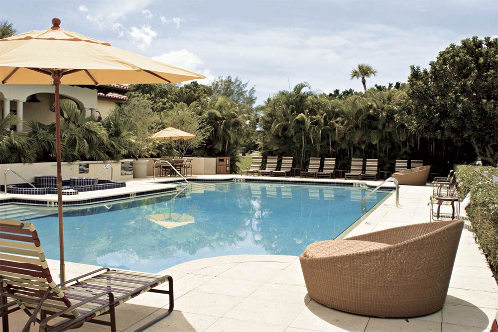 Elegant swimming pools are attractive features at marinas but can significantly add to the slip fees. Photo: The Resort @ Longboat Key.