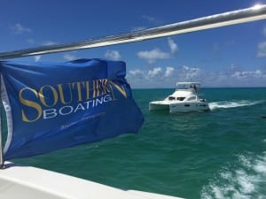 Southern Boating proudly flying it's burgee.