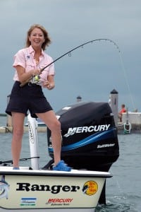 Betty Bauman, founder and CEO of "Ladies Let's Go Fishing!" doing what she teaches.