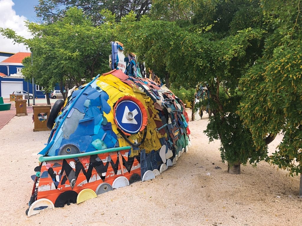 a sculpture in Curaçao