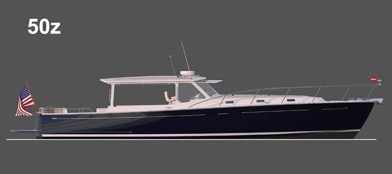 The MJM Yachts 50z, the flagship of the fleet.