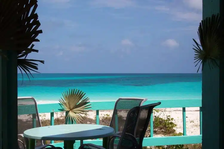 This is the view from Great Harbour Cay Beach Club from Tips for Anchoring in the Bahamas