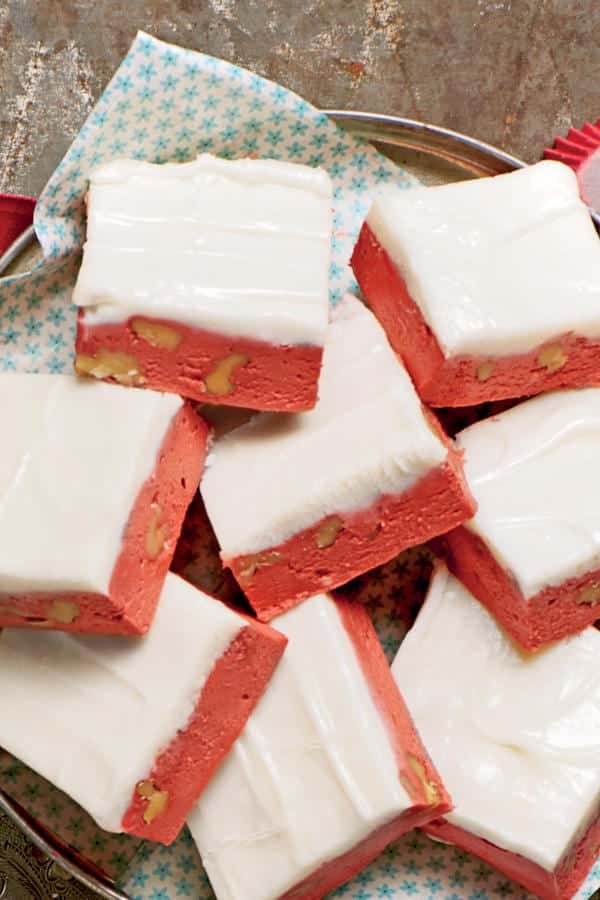 Red Velvet Christmas Fudge