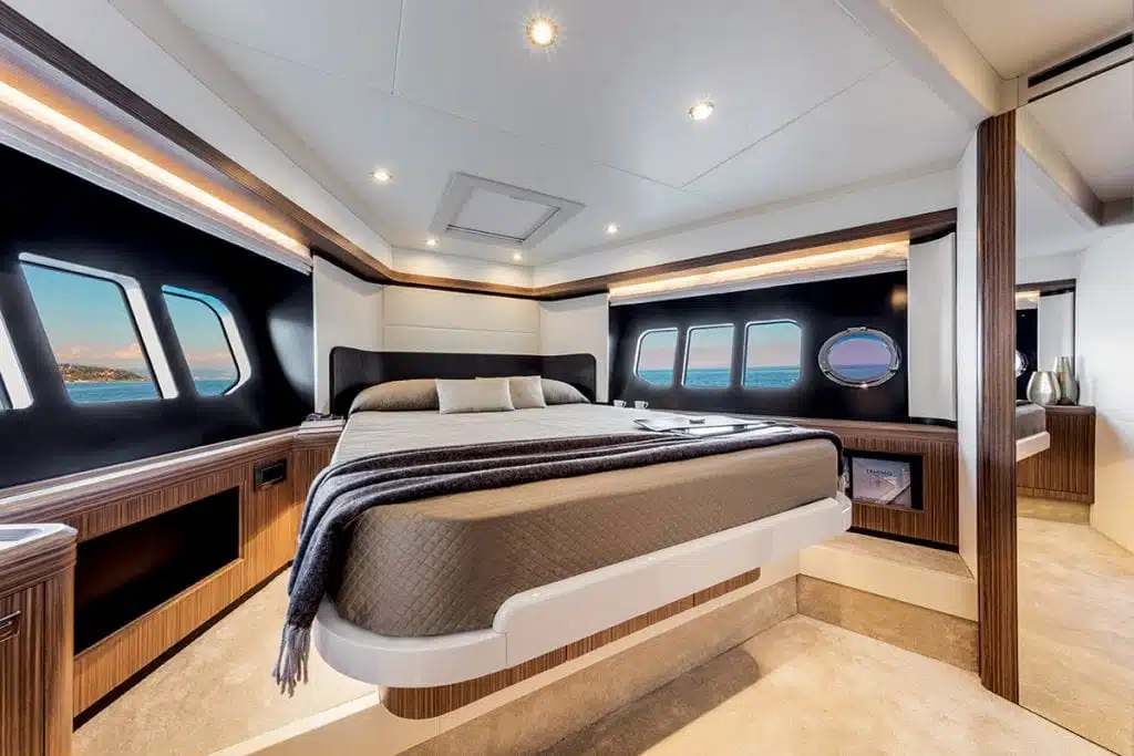 Absolute 50 Fly has a master suite worthy of a King.