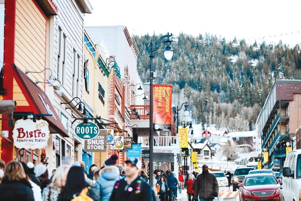 Historic Main Street During Sundance Film Festival in Park City Utah