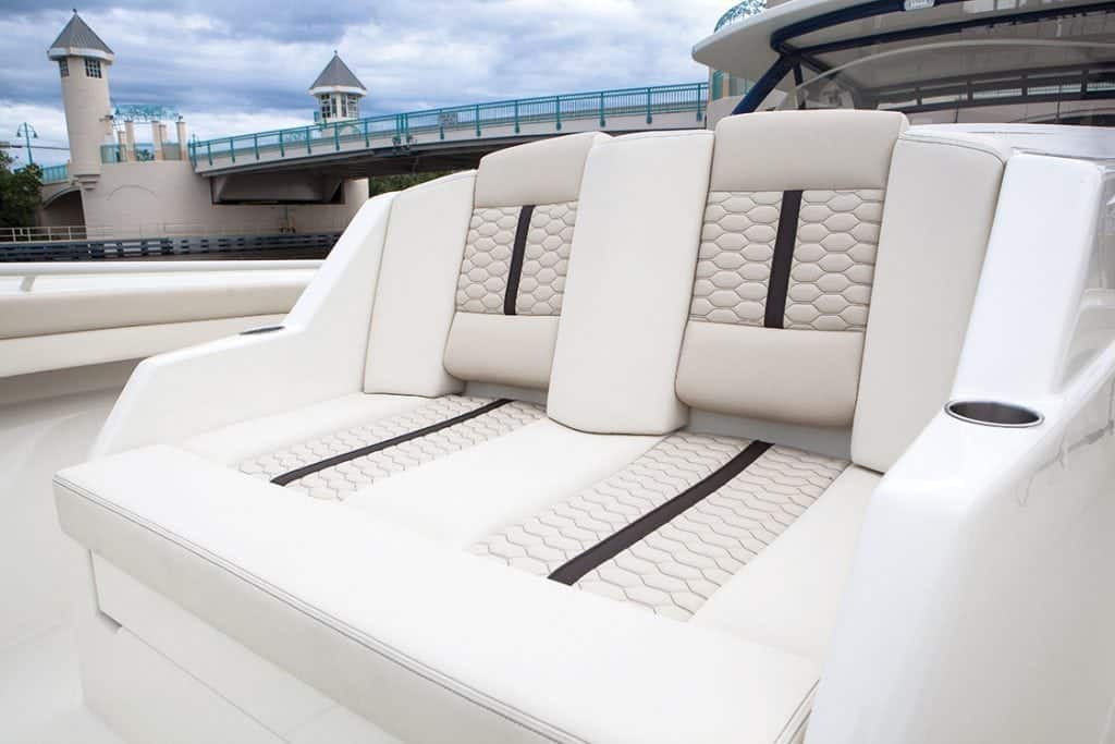 This is an image of the Sea Force IX Sport Center Console two-seat front bench.