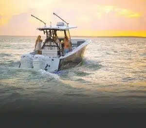 an image of the Blackfin 272 Center Console in a sunset