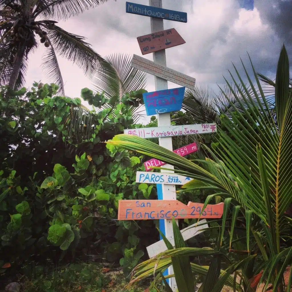 Signpost in Long Island, The Bahamas