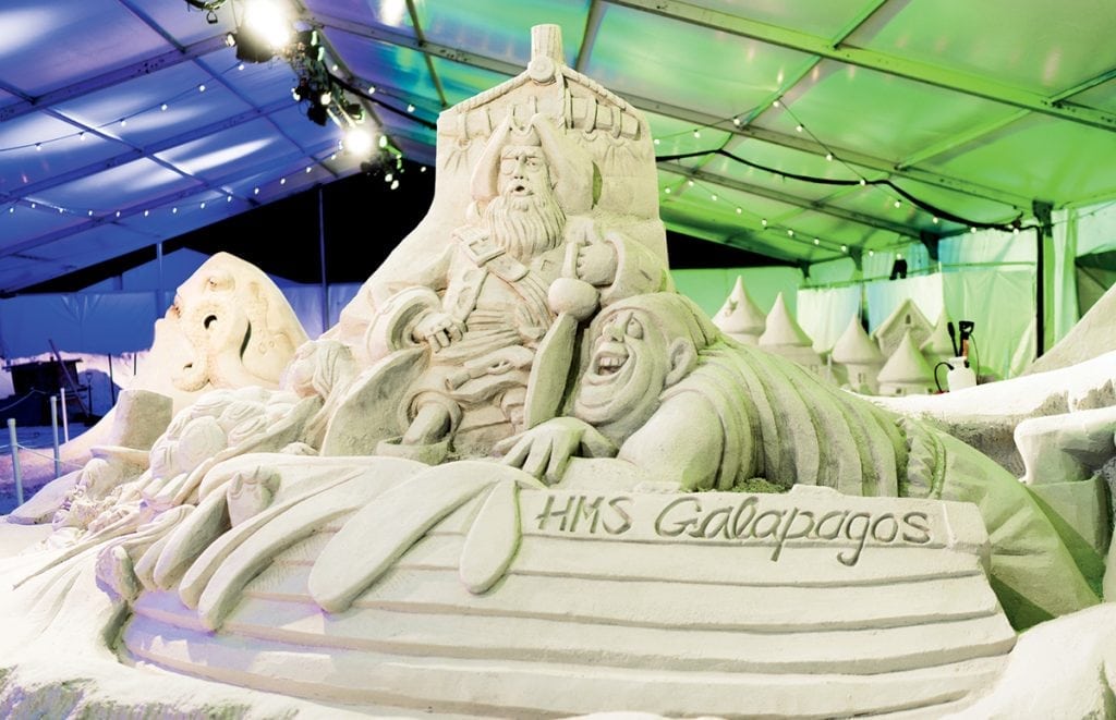 This is an image of a sculpture that was built during the Pier 60 Sugar Sand Festival.
