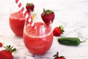 An image of a strawberry drink with jalapeno